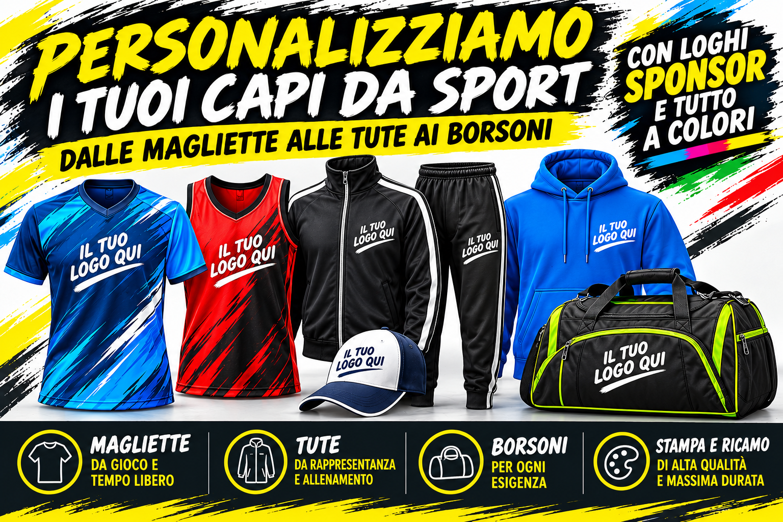 Personalizziamo i tuoi capi da sport